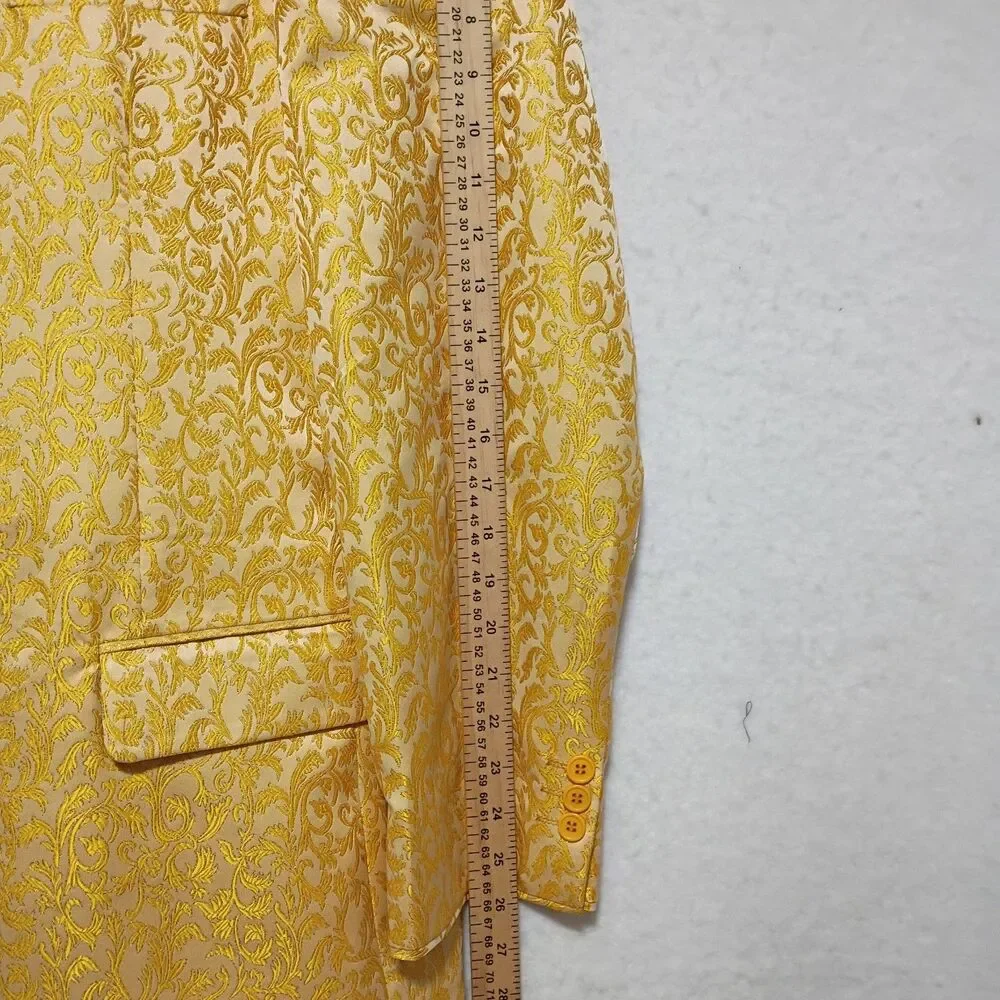 Jean Louis France Brocade Blazer Golden Yellow 48R